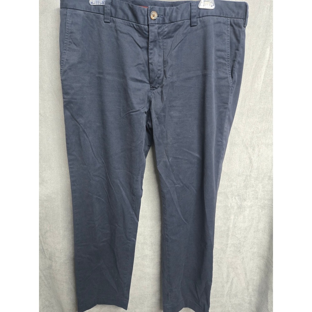 Brooks Brothers Red Fleece Navy Blue Chino Pants Mens 36x30 Slim Fit Stretch